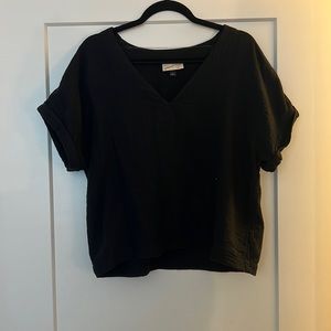 Black linen top